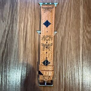 Custom MCM Tan Leather apple Watch Strap